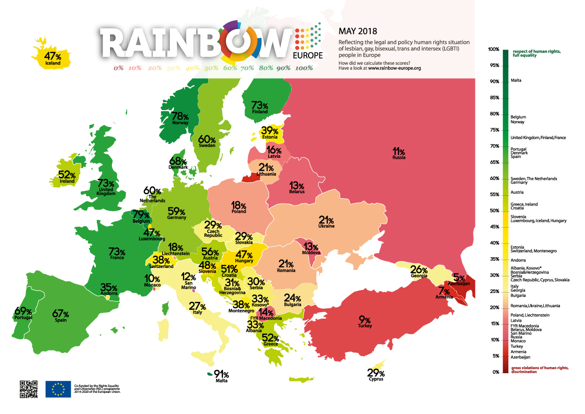 Türkiye, LGBTİ+ haklarında Avrupa’da sondan üçüncü! Kaos GL - LGBTİ+ Haber Portalı