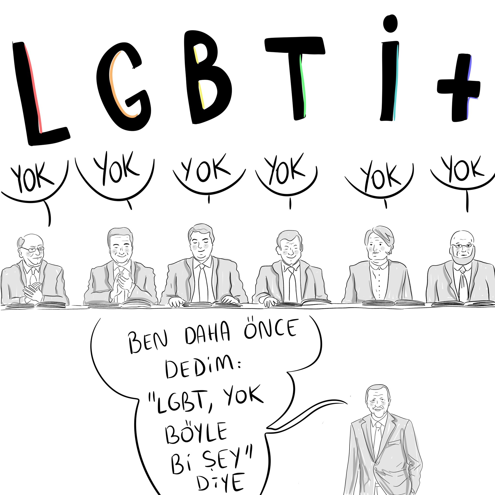 Semih Özkarakaş çizdi: YOK | Kaos GL - LGBTİ+ Haber Portalı Gökkuşağı Forumu Köşe Yazısı